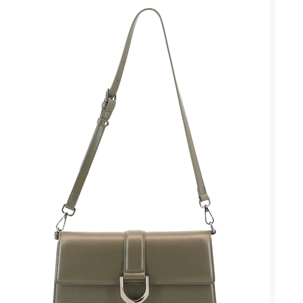 NWT Macys brand: Like Dreams Olive Green Leather Crossbody Bag - Picture 2 of 7